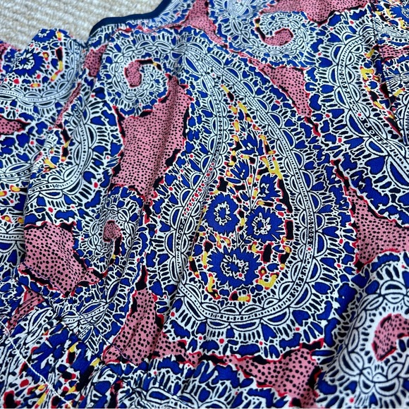 J. Crew Paisley 100% Silk‎ Smocked Waist Women’s Sleeveless Mini Dress Size 2 - Picture 7 of 9